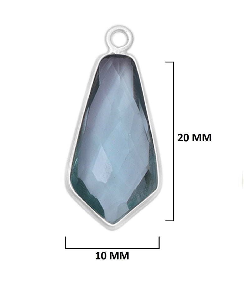 Boho Chic London Blue Topaz Bezel Pendant - Handcrafted Gemstone Necklace in 925 Sterling Silver with Stunning Finishes