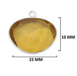 Lemon Quartz Sterling Silver Bezel Pendant - Oval Gemstone Charm