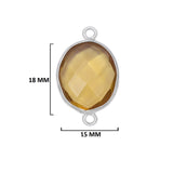 Lemon Quartz Sterling Silver Bezel Pendant - Oval Gemstone Charm