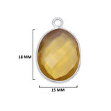 Lemon Quartz Sterling Silver Bezel Pendant - Oval Gemstone Charm