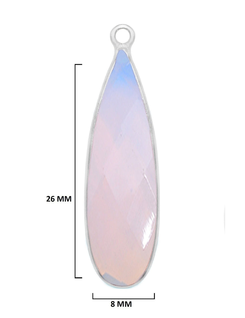 Boho Chic Opalite Bezel Pendant - Handcrafted Gemstone Necklace in 925 Sterling Silver with Stunning Finishes