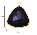 Boho Chic Black Onyx Bezel Pendant - Handcrafted Gemstone Necklace with 24kt Gold Plating