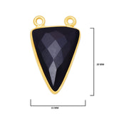 Boho Chic Black Onyx Bezel Pendant - Handcrafted Gemstone Necklace with 24kt Gold Plating