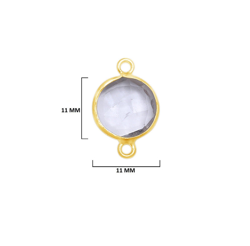 Boho Chic Clear Quartz Bezel Pendant - Handcrafted Gemstone Necklace with 24kt Gold Plating