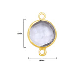 Boho Chic Clear Quartz Bezel Pendant - Handcrafted Gemstone Necklace with 24kt Gold Plating