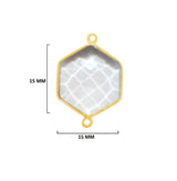 Boho Chic Clear Quartz Bezel Pendant - Handcrafted Gemstone Necklace with 24kt Gold Plating