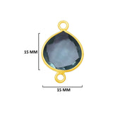 Boho Chic London Blue Topaz Bezel Pendant - Handcrafted Gemstone Necklace with 24kt Gold Plating