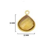 Boho Chic Lemon Quartz Bezel Pendant - Handcrafted Gemstone Necklace with 24kt Gold Plating