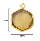 Boho Chic Lemon Quartz Bezel Pendant - Handcrafted Gemstone Necklace with 24kt Gold Plating