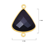 Boho Chic Black Onyx Bezel Pendant - Handcrafted Gemstone Necklace with 24kt Gold Plating