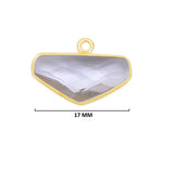 Boho Chic Clear Quartz Bezel Pendant - Handcrafted Gemstone Necklace with 24kt Gold Plating