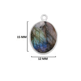 Labradorite Oval Pendant - Boho Chic Gemstone Necklace with 925 Sterling Silver Elegance
