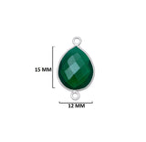 Green Onyx Pear/Flat Teardrop Pendant - Boho Chic Gemstone Necklace with 925 Sterling Silver Elegance