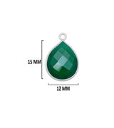 Green Onyx Pear/Flat Teardrop Pendant - Boho Chic Gemstone Necklace with 925 Sterling Silver Elegance