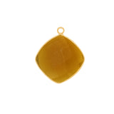 Boho Chic Beer Quartz Bezel Pendant - Handcrafted Gemstone Necklace with 24kt Gold Plating