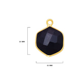 Boho Chic Black Onyx Bezel Pendant - Handcrafted Gemstone Necklace with 24kt Gold Plating