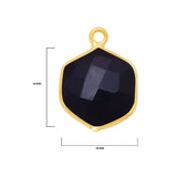 Boho Chic Black Onyx Bezel Pendant - Handcrafted Gemstone Necklace with 24kt Gold Plating