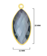 Boho Chic London Blue Topaz Bezel Pendant - Handcrafted Gemstone Necklace with 24kt Gold Plating