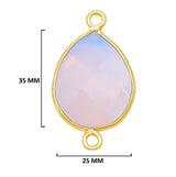 Opalite Pear/Flat Teardrop Pendant - Boho Chic Gemstone Necklace with 24kt Gold Elegance
