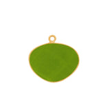 Boho Chic Peridot Bezel Pendant - Handcrafted Gemstone Necklace with 24kt Gold Plating