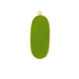 Boho Chic Peridot Bezel Pendant - Handcrafted Gemstone Necklace with 24kt Gold Plating