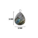 Labradorite Pear/Flat Teardrop Pendant - Boho Chic Gemstone Necklace with 925 Sterling Silver Elegance
