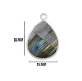 Labradorite Pear/Flat Teardrop Pendant - Boho Chic Gemstone Necklace with 925 Sterling Silver Elegance