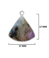 Labradorite Bell/Quarter Circle Pendant - Boho Chic Gemstone Necklace with 925 Sterling Silver Elegance