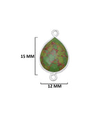 Dark Turquoise Pear/Flat Teardrop Pendant - Boho Chic Gemstone Necklace with 925 Sterling Silver Elegance