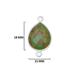 Dark Turquoise Pear/Flat Teardrop Pendant - Boho Chic Gemstone Necklace with 925 Sterling Silver Elegance