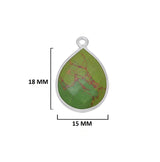 Dark Turquoise Pear/Flat Teardrop Pendant - Boho Chic Gemstone Necklace with 925 Sterling Silver Elegance