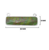 Green Turquoise Rectangle/Bar Pendant - Boho Chic Gemstone Necklace with 925 Sterling Silver Elegance