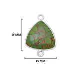 Green Turquoise Triangle Pendant - Boho Chic Gemstone Necklace with 925 Sterling Silver Elegance