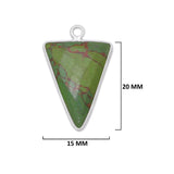Green Turquoise Triangle Pendant - Boho Chic Gemstone Necklace with 925 Sterling Silver Elegance