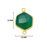 Green Onyx Hexagon Pendant - Boho Chic Gemstone Necklace with 24kt Gold Elegance