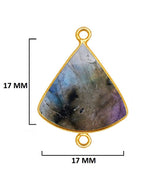 Labradorite Bell/Quarter Circle Pendant - Boho Chic Gemstone Necklace with 24kt Gold Elegance