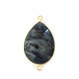 Green Jasper Stone Jewelry Making 10X40 12X15 15X18 18X25 22X30 25X35 8X26 Pear/Flat Teardrop Bezel 24K Gold Plated Over 925 Sterling Silver