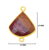 Mookaite Jasper Stone Necklace for Jewelry Making 17mm Bell Bezel Charms Pendants Connectors 24K Gold Plated Over 925 Sterling Silver