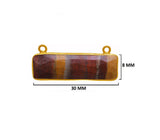 Mookaite Jasper Stone Necklace for Jewelry Making 10X40mm 15X20mm 8X30mm Rectangle/Bar Bezel Charms 24K Gold Plated Over 925 Sterling Silver