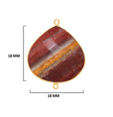Mookaite Jasper Stone Necklace for Jewelry Making 12 15 18mm 25mm 30mm Heart Bezel Charms Pendants 24K Gold Plated Over 925 Sterling Silver