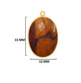Mookaite Jasper Stone Jewelry Making 10X15 12X15 13X30 15X18 15X20 18X25 8X10 Oval Bezel Charms 24K Gold Plated Over 925 Sterling Silver