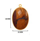 Mookaite Jasper Stone Jewelry Making 10X15 12X15 13X30 15X18 15X20 18X25 8X10 Oval Bezel Charms 24K Gold Plated Over 925 Sterling Silver