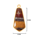 Mookaite Jasper Stone Necklace for Jewelry Making 10X20mm Tie Bezel Charms Pendants Connectors 24K Gold Plated Over 925 Sterling Silver