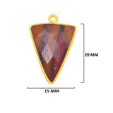 Mookaite Jasper Stone Necklace for Jewelry Making 15mm 15X20mm 18X25mm Triangle Bezel Charm Pendant 24K Gold Plated Over 925 Sterling Silver