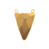 Pyrite Gold Coated Stone Necklace Jewelry Making 15mm 15X20mm 18X25mm Triangle Bezel Charms Pendants Connectors 24K Gold Plated Over Silver