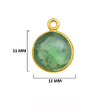 Serpentine Stone Necklace Jewelry Making 11mm 15mm 18mm Coin/Round Bezel Charms Pendants Connectors 24K Gold Plated Over 925 Sterling Silver