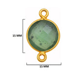 Serpentine Stone Necklace Jewelry Making 11mm 15mm 18mm Coin/Round Bezel Charms Pendants Connectors 24K Gold Plated Over 925 Sterling Silver