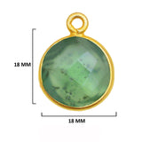 Serpentine Stone Necklace Jewelry Making 11mm 15mm 18mm Coin/Round Bezel Charms Pendants Connectors 24K Gold Plated Over 925 Sterling Silver