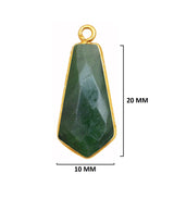 Serpentine Stone Necklace for Jewelry Making 10X20mm Tie Bezel Charms Pendants Connectors 24K Gold Plated Over 925 Sterling Silver