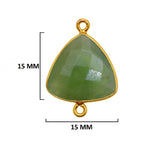 Serpentine Stone Necklace for Jewelry Making 15mm 15X20mm 18X25mm Triangle Bezel Charms Connectors 24K Gold Plated Over 925 Sterling Silver